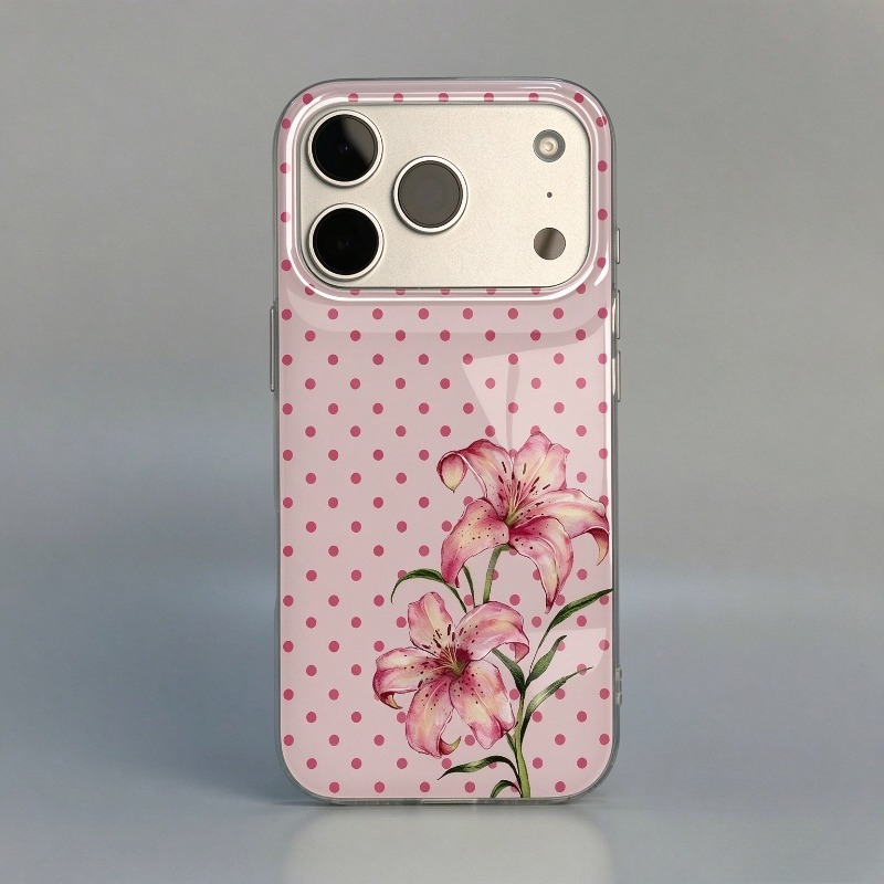 Phone Cases Xr Iphone - Pink Polka Dot Hibiscus Flower Pattern