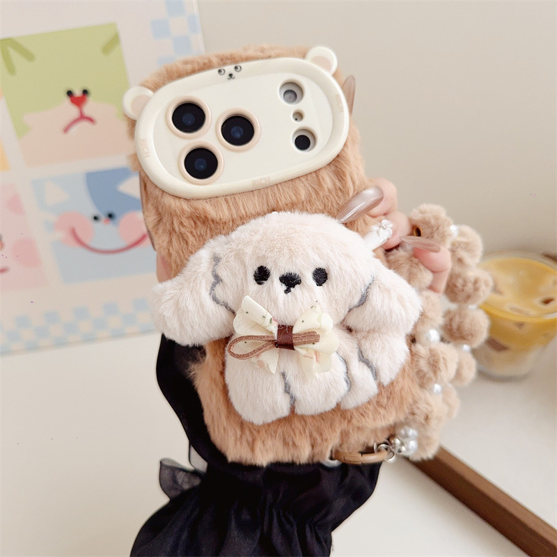 3D Cartoon Bowknot Puppy Warm  - Phone Cases Iphone 13 ulasan dan harga