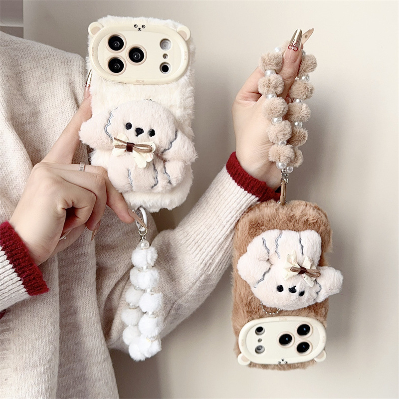 3D Cartoon Bowknot Puppy Warm  - Phone Cases Iphone 13 ulasan dan harga