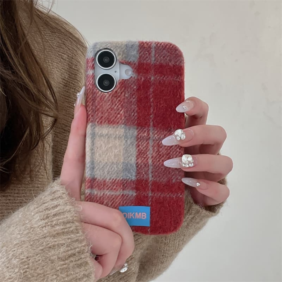 Retro Plaid Soft Fuzzy Warm Ph - Phone Cases Iphone 13 ulasan dan harga