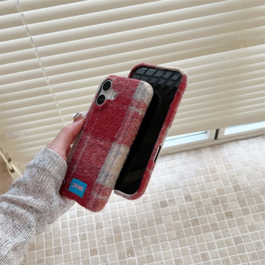Retro Plaid Soft Fuzzy Warm Ph - Phone Cases Iphone 13 ulasan dan harga