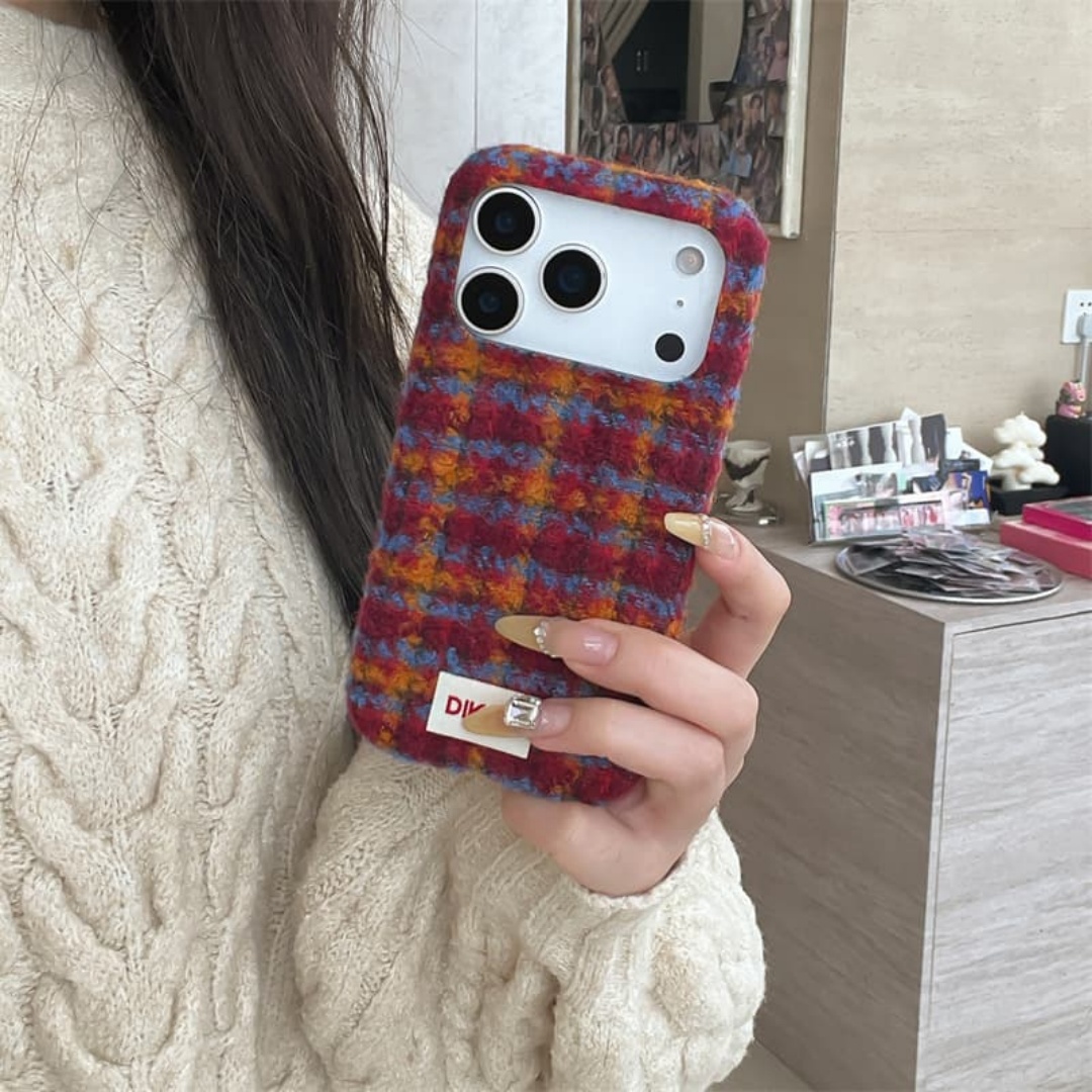 Winter Warm Plaid Fuzzy Phone  - Phone Cases Iphone 13 ulasan dan harga