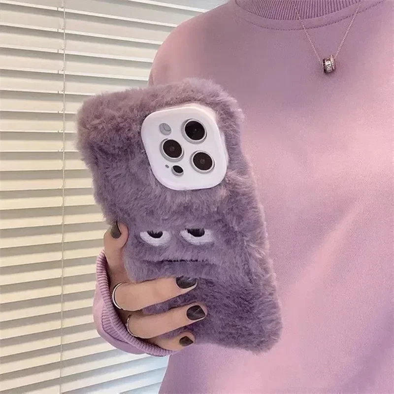 Cute Monster Plush Fluffy Phon - Phone Cases Iphone 13 ulasan dan harga