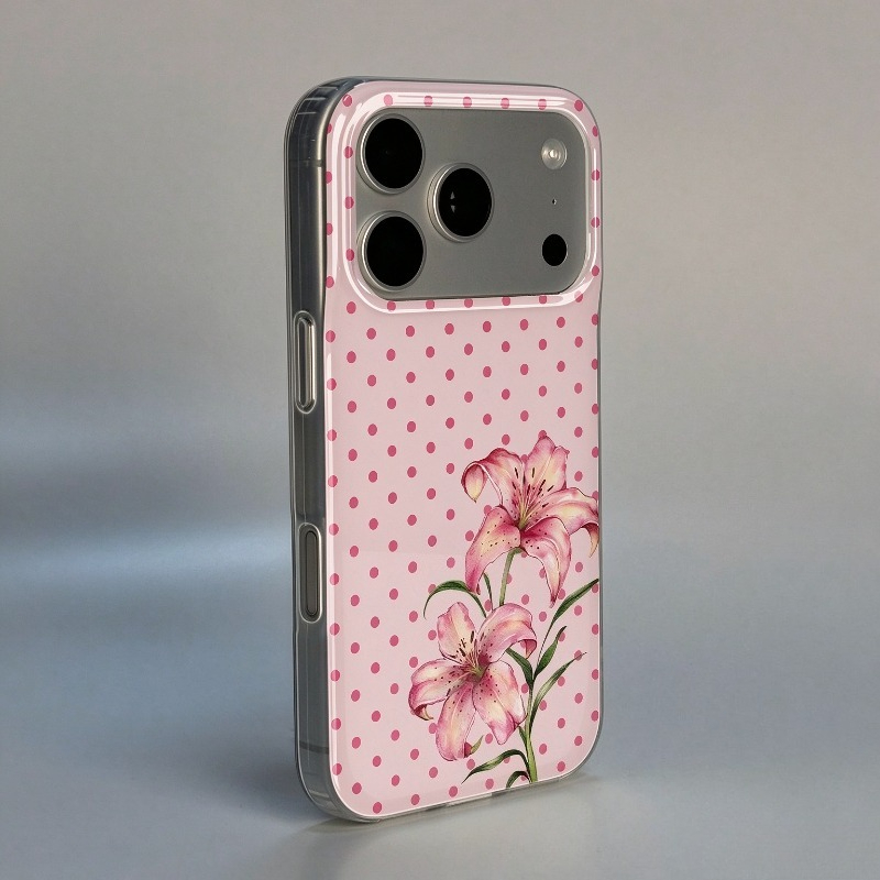 Pink Polka Dot Hibiscus Flower - Phone Cases Xr Iphone ulasan dan harga