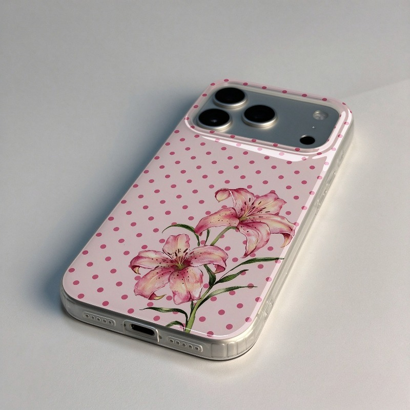 Pink Polka Dot Hibiscus Flower - Phone Cases Xr Iphone ulasan dan harga