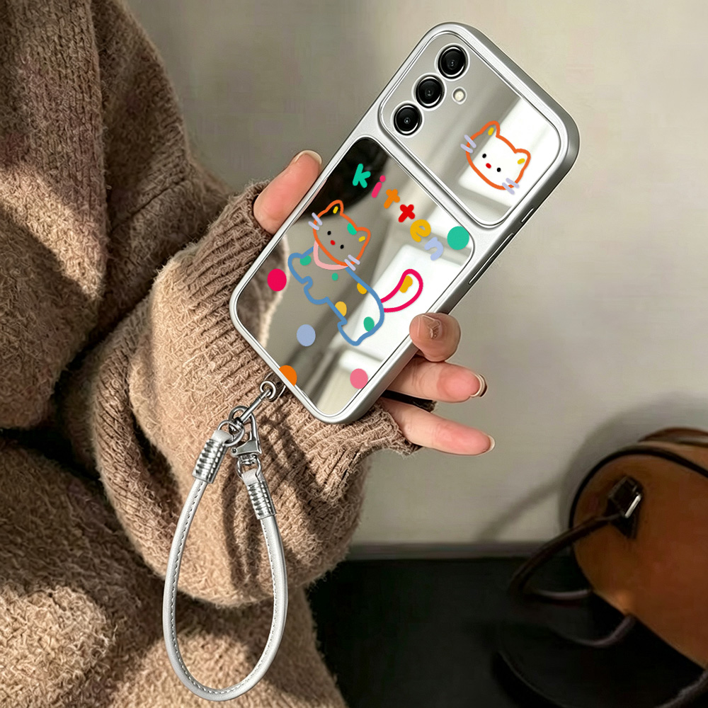 Cute Cat Mirror Case with Phon - Phone Cases Galaxy A16 5G ulasan dan harga