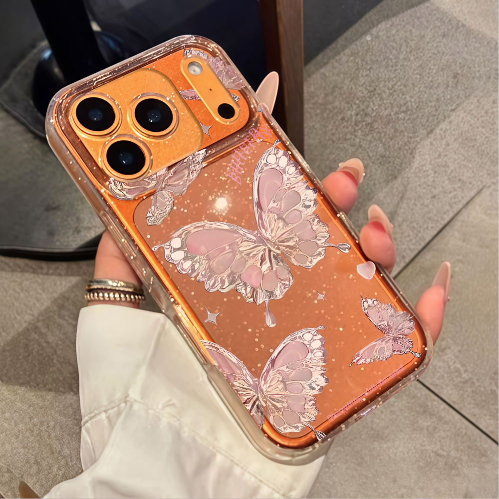 Pink Butterfly Clear Glitter P - Phone Cases Xr Iphone ulasan dan harga