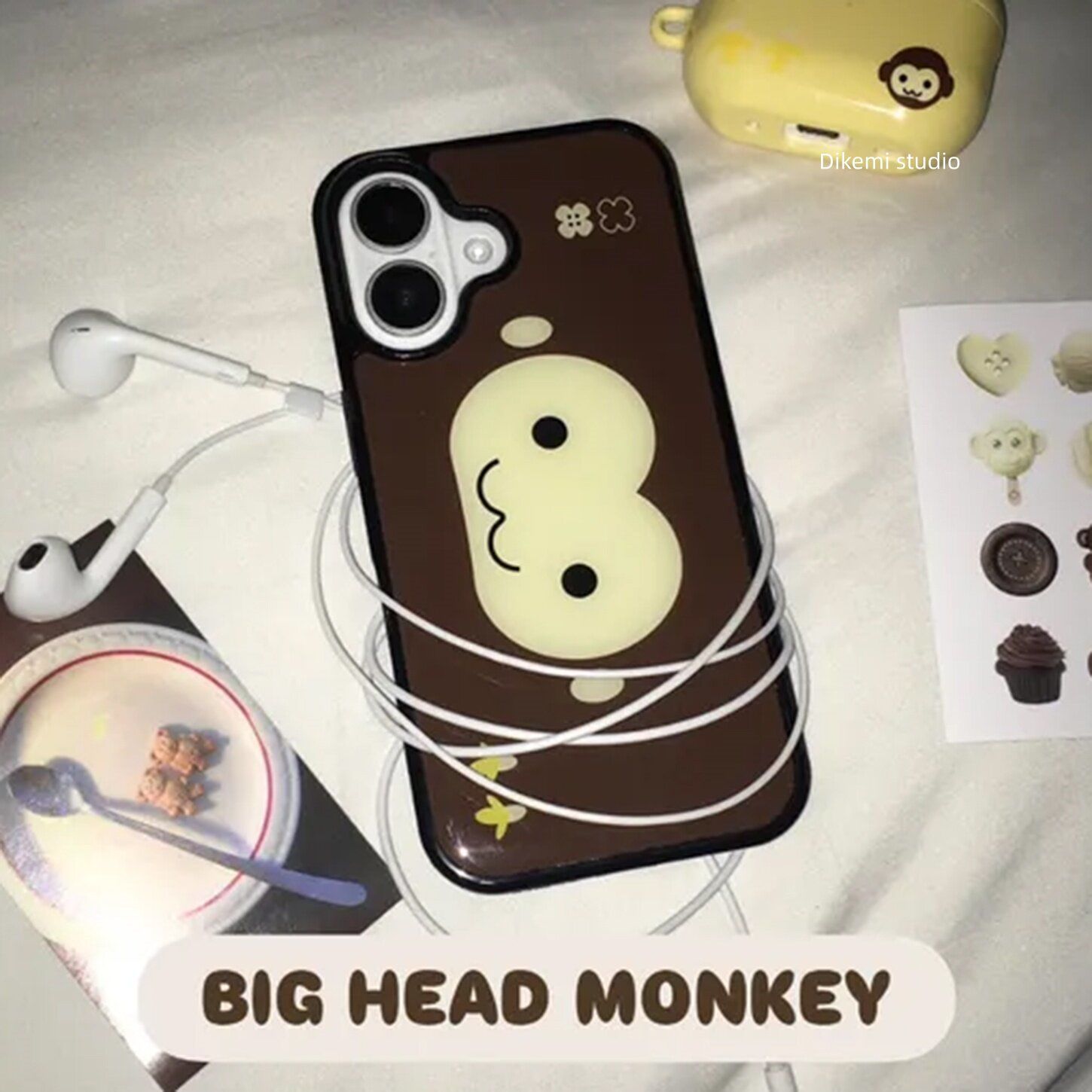 Big Head Monkey Brown Korea IN - Phone Cases Iphone 13 ulasan dan harga
