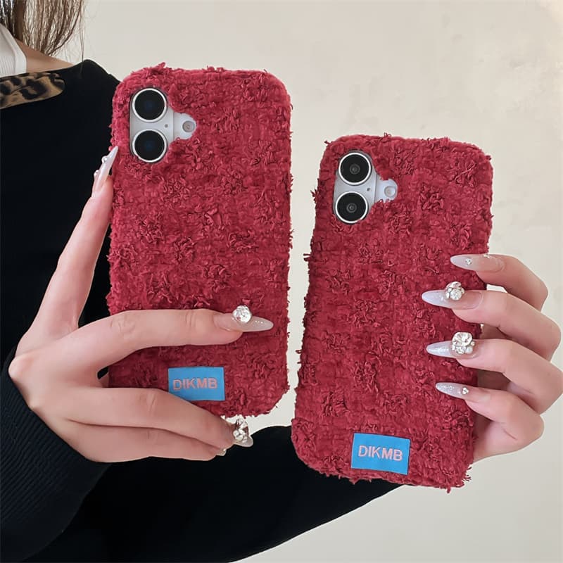 Angora Red Fuzzy Phone Case fo - Phone Cases For Iphone 16 ulasan dan harga